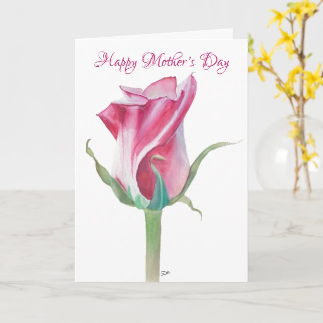 Carte Rose unique pour la fête des mères (Fleur jaune)