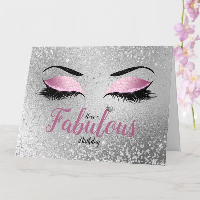Carte Rosée Noire Fabrique Parties scintillant Yeux Gros (Orchidée)