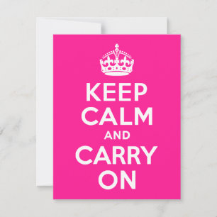 Carte Rosée profonde Garder le calme et continuer