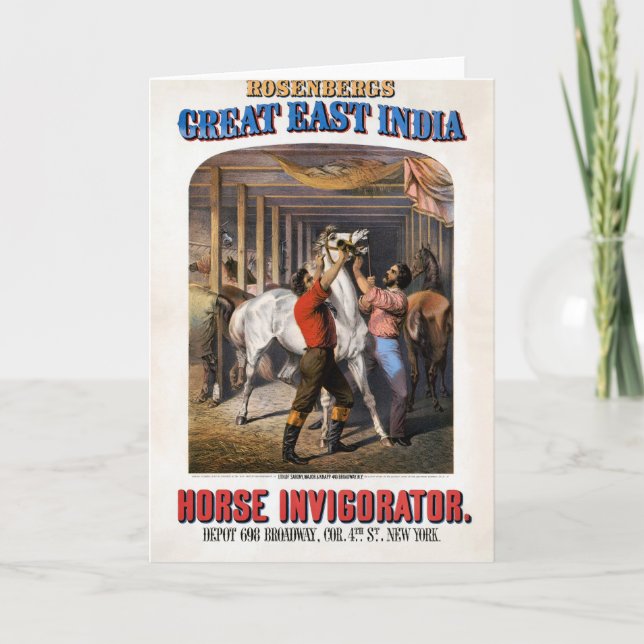 Carte Rosenberg's Great East India Horse Invigorator. (Devant)