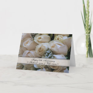 Carte Roses Blanches <50th> Anniversaire