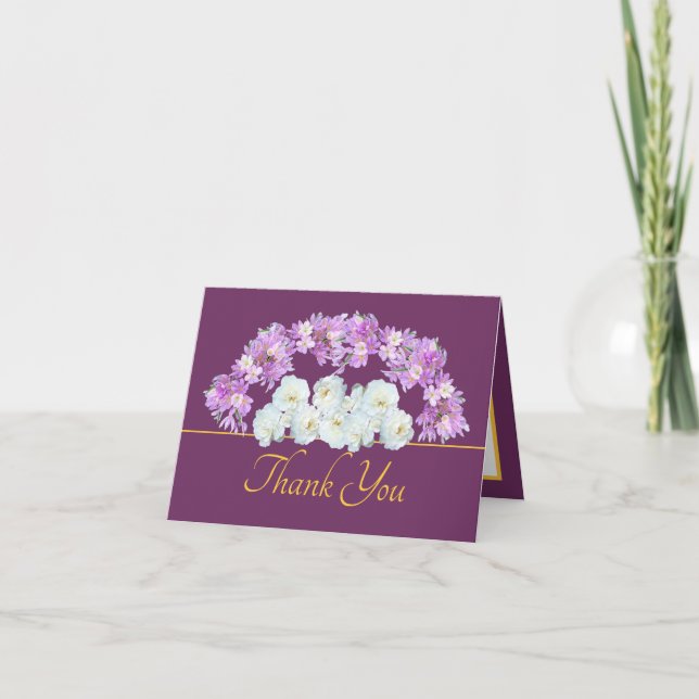 Carte Roses Chic Purple Or Crocus Merci Garland