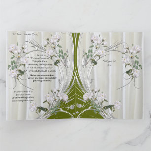 Carte Roses d'aquarelle blanche peints sur le champagne 