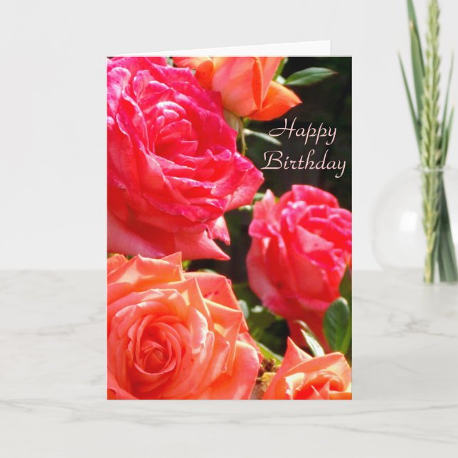 Carte Roses de corail romantique (Devant)