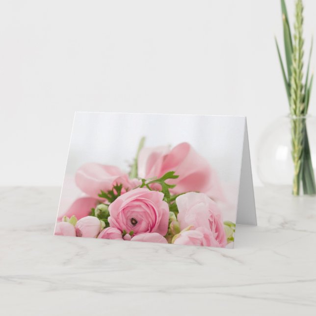 Carte Roses de mariage roses (Devant)