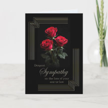 Roses de sympathie pour un gendre sur fond noir