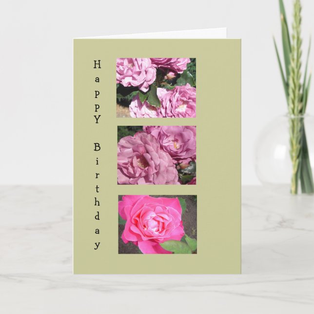 Carte Roses élégants pour un anniversaire (Devant)