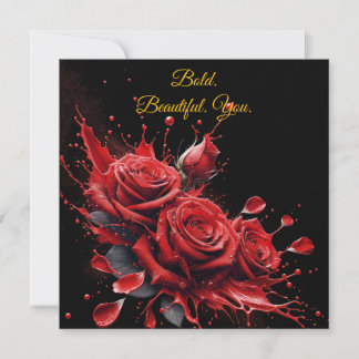 Carte Roses en fleur - Anniversaire élégant