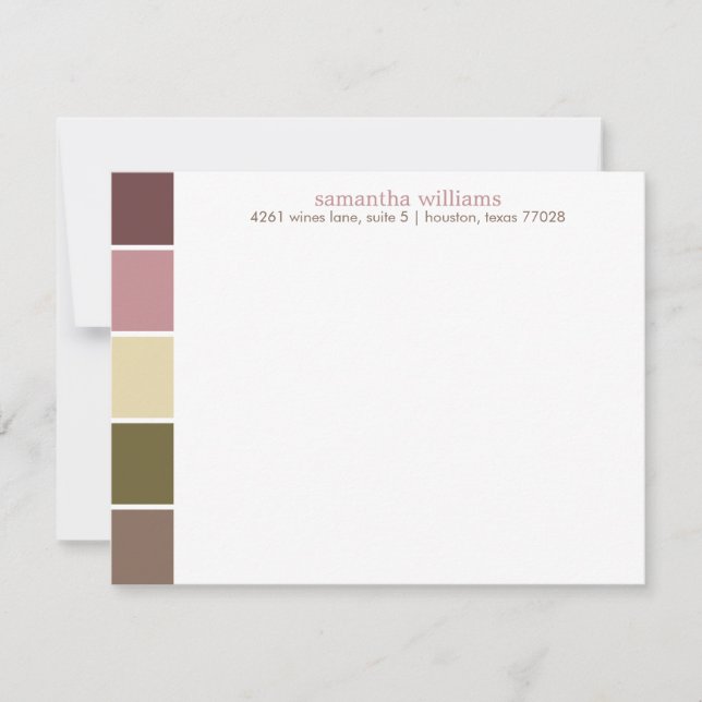 Carte Roses et Brown blocs de couleurs modernes (Devant)