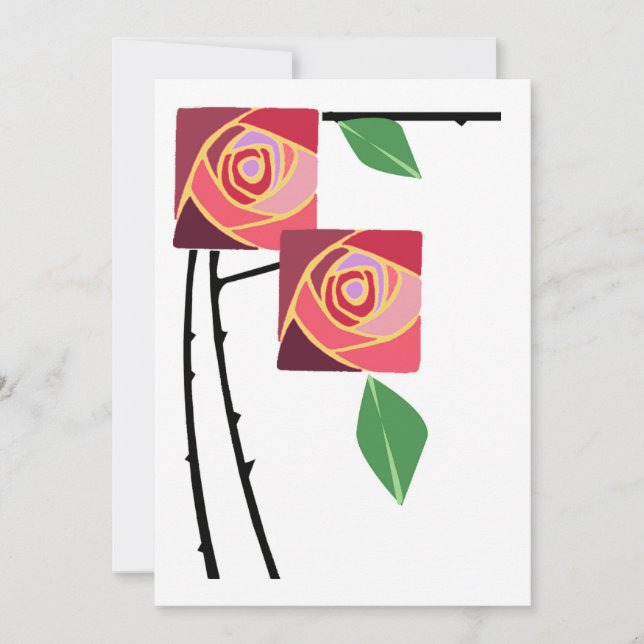 Carte Roses et épines Art Nouveau (Devant)