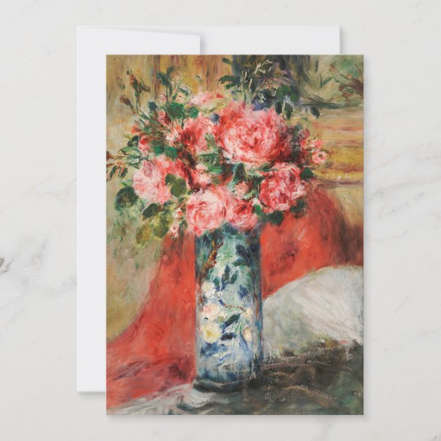 Carte Roses et pivoines dans un vase | Renoir (Devant)