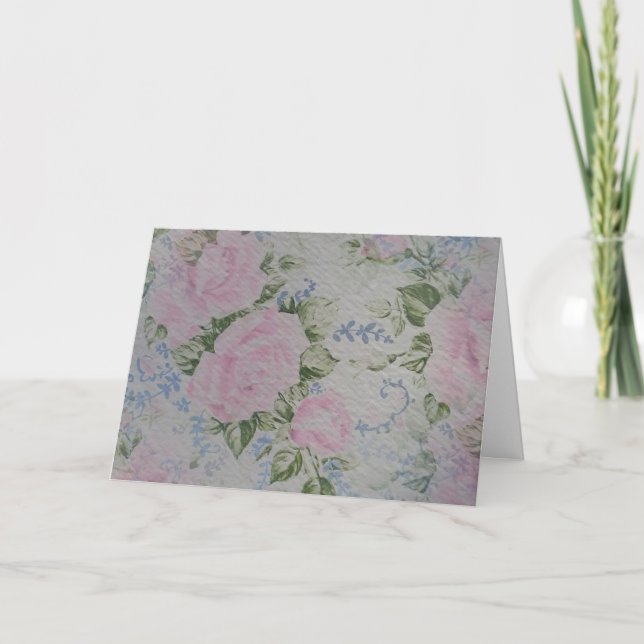 Carte Roses floraux roses Vintages (Devant)