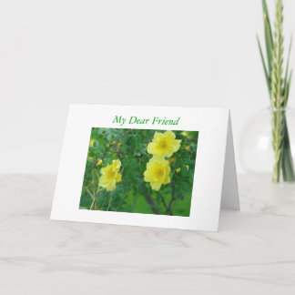 Carte Roses jaunes d'amitié, mon cher ami
