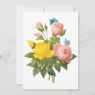 Carte Roses jaunes persanes vintage par Redoute Invitati