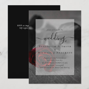 Carte Roses noires et rouges gothiques Mariage gothique