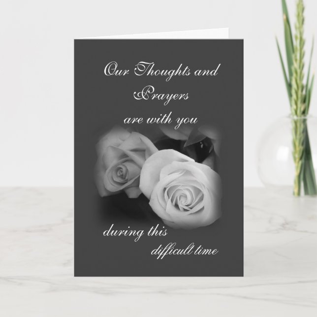 Carte Roses noirs et blancs de sympathie (Devant)
