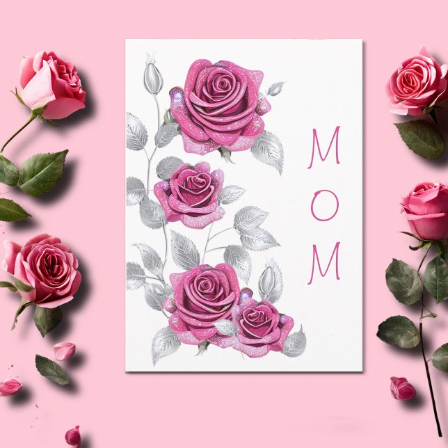 Carte Roses roses roses chatoyantes avec Fête des Mères  (Créateur téléchargé)