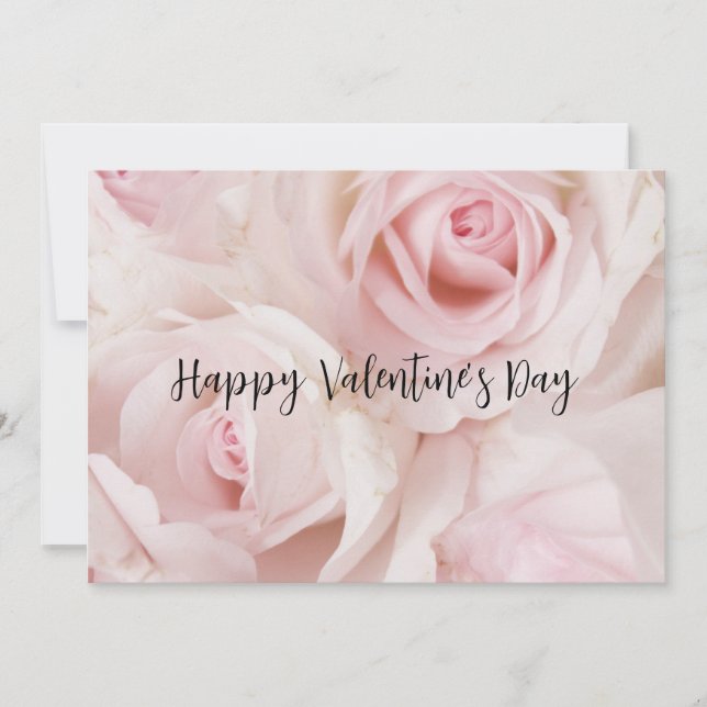 Carte Roses roses roses élégant Bouquet Saint-Valentin (Devant)