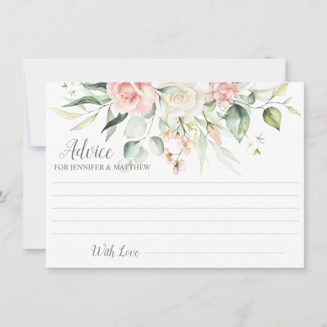 Carte Roses roses roses Eucalyptus Vert Conseils | (Devant)