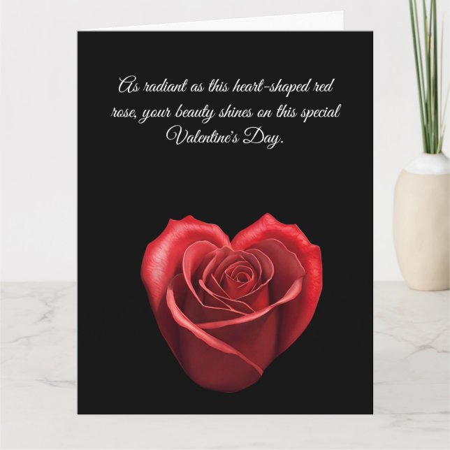 Carte Roses Rouges en Forme de Cœur pour la Saint-Valent (Devant)