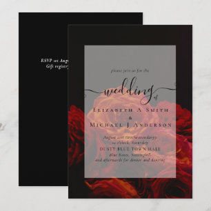 Carte Roses rouges gothiques Mariage gothique Inviter