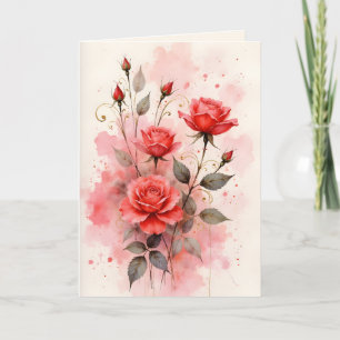 Carte Roses rouges pour la Saint-Valentin et l'anniversa
