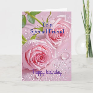 Carte Roses rouges roses pour l'anniversaire d'une amie 