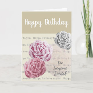 Carte Roses Sketch Sentimental Birthday Card