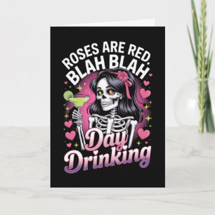 Carte Roses Sont Rouges Jour de Boire Anti Saint-Valenti
