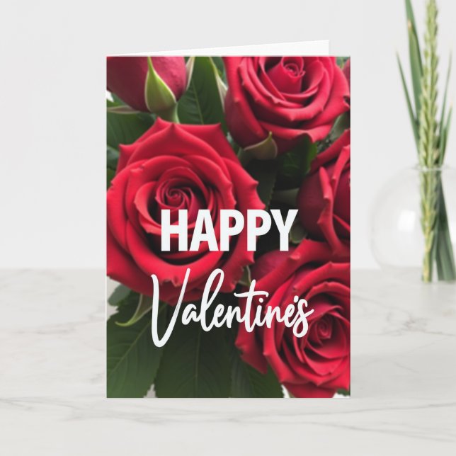 Carte Roses Valentines Happy Card (Devant)