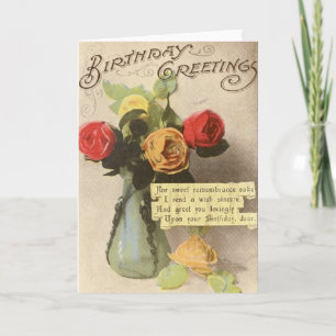 Carte Roses victoriens Love Birthday Greeting Card