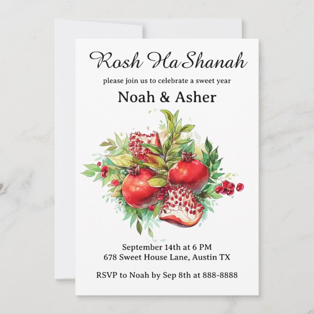 Carte Rosh HaShanah Carte d'invitation (Devant)