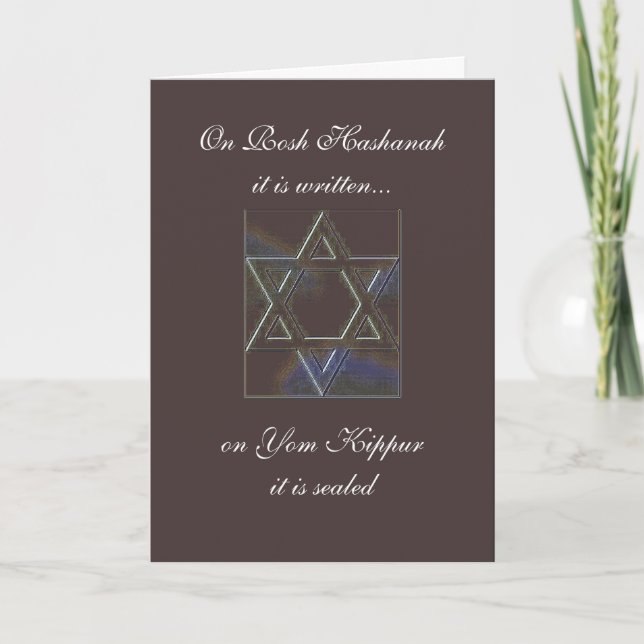 Carte Rosh Hashanah /Yom Kippur+Étoile de David (Devant)