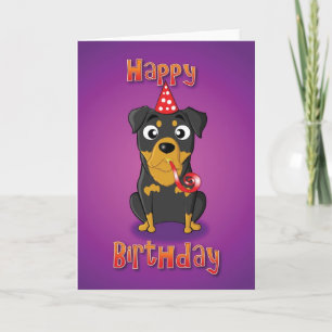 Carte rottweiler - hat&whistle - joyeux anniversaire