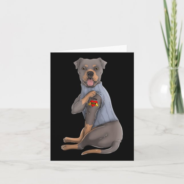 Carte Rottweiler I Love Maman Tattoo Dog Funny Mothers D (Devant)