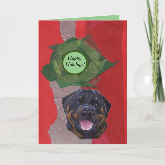 Carte Rottweiler Joyeuses Fêtes (Devant)