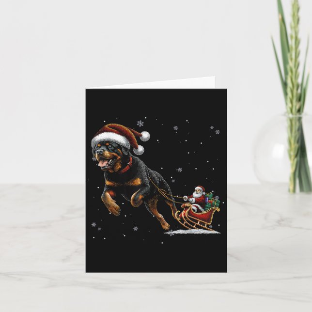 Carte Rottweiler Santa Christmas Tree Lights Ugly Pajama (Devant)