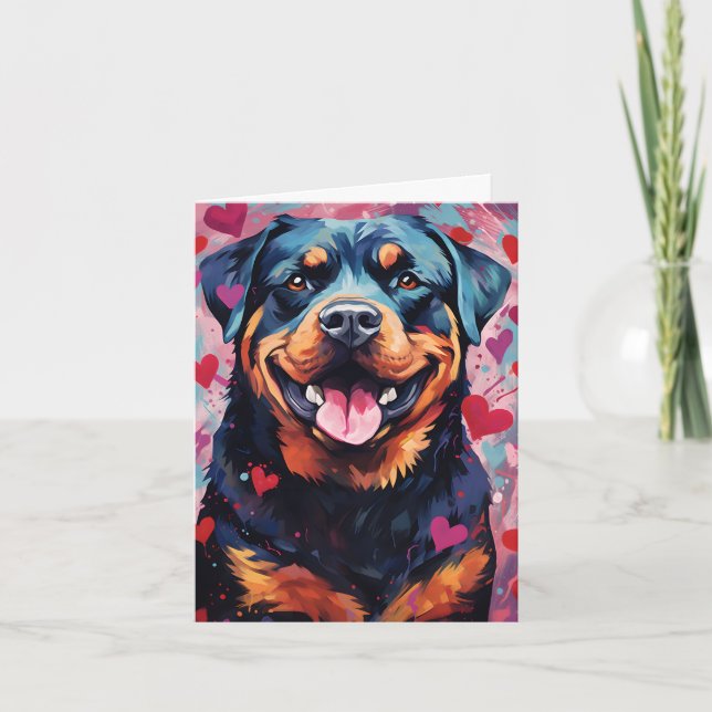 Carte Rotweiler Valentines jour (Devant)