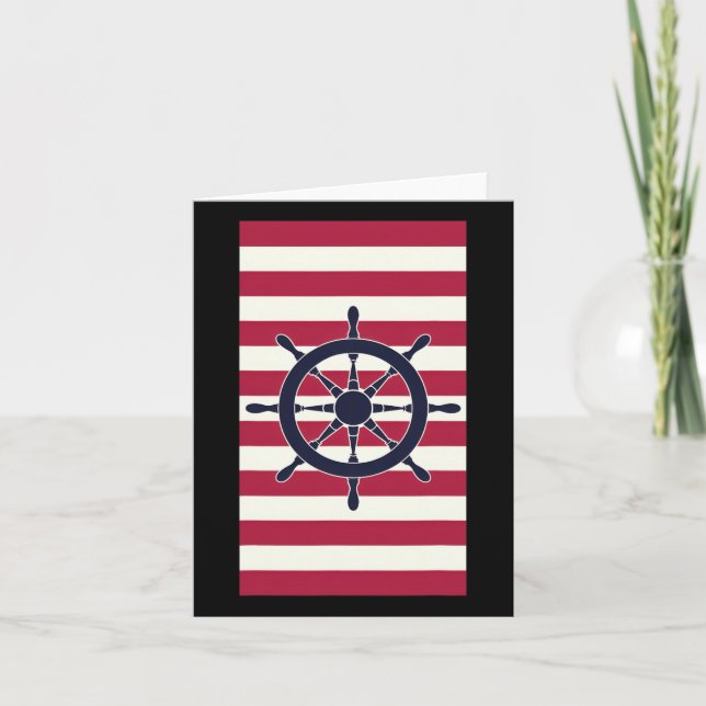 Carte Roue à rayures rouges de la marine nautique (Devant)