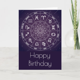 Carte Roue d'astrologie violette