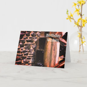 Carte Roue d'eau en bois Anniversaire