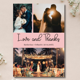 Carte Rouge aux Joues Rose Amour & Merci Trois Photo Mar