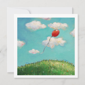 Carte Rouge Balloon bleu ciel belle journée fun art de f