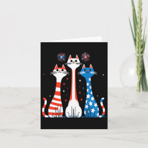 Carte Rouge Blanc Bleu Chats Usa Drapeau Feu 4 juillet