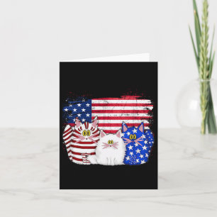 Carte Rouge Blanc Bleu Chats Usa Drapeau Feu 4 juillet