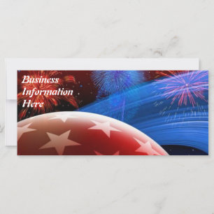 Carte Rouge Blanc Bleu Étoiles et Fireworks 2012 Calendr