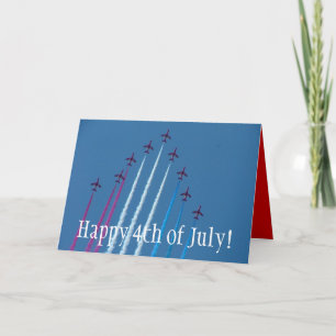 Carte Rouge, Blanc et Bleu, Joyeux 4 juillet !