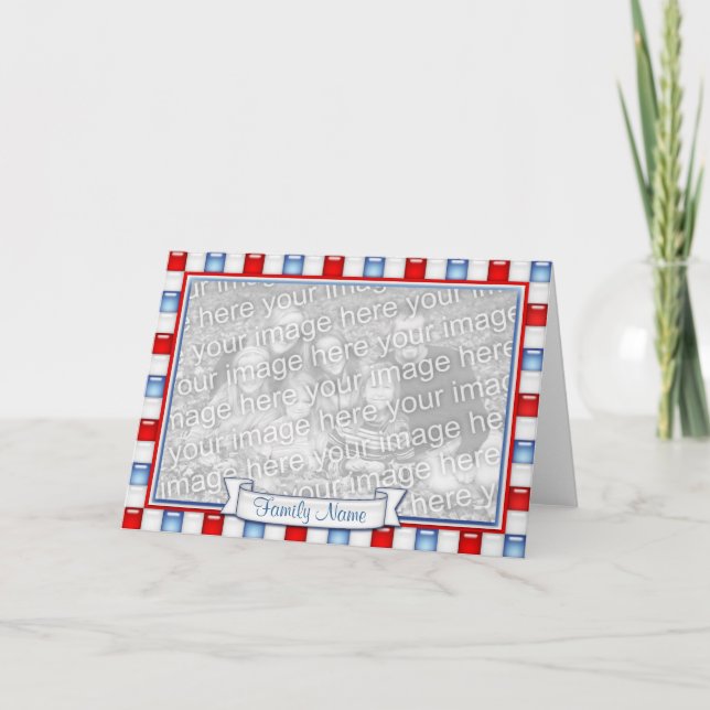 Carte rouge, blanche et bleue patriotique de cadre (Devant)