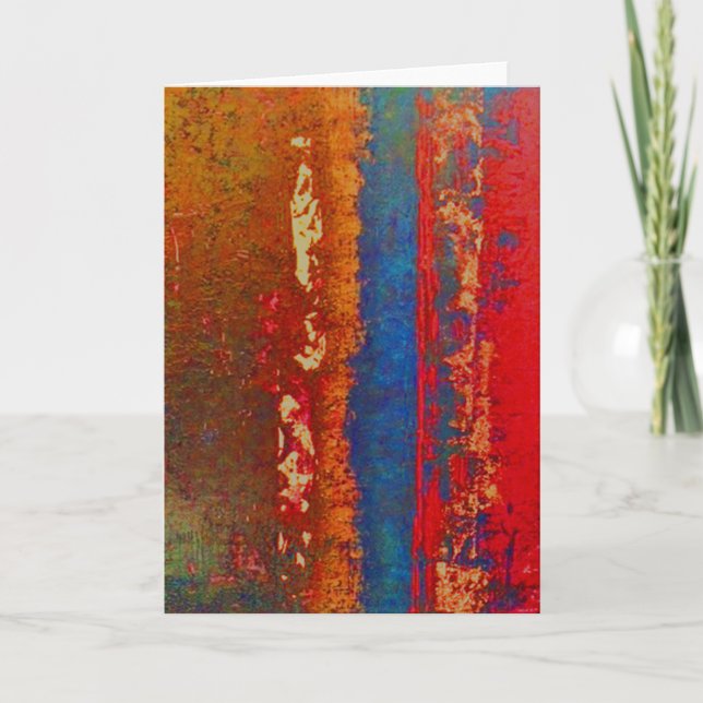Carte Rouge, bleu, salutation abstraite d'or, vide (Devant)