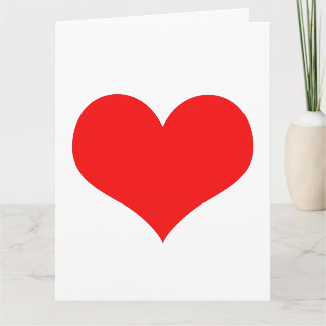 Carte Rouge Coeur mignonne Saint Valentin Couleur person (Devant)